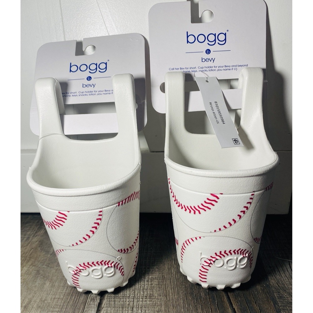 Set of 2 Bogg Bag Bevy Cup Holders - Rounding Third Baseball Pattern - NWT